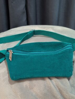 Teal Corduroy Crossbody Waist Bag Fanny Pack